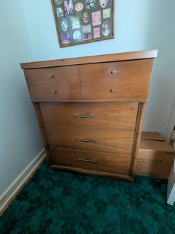 Vintage MCM Harmon MFC co Tall Boy Dresser