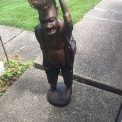 Vintage Wooden Carved Figure Approx 3 Ft