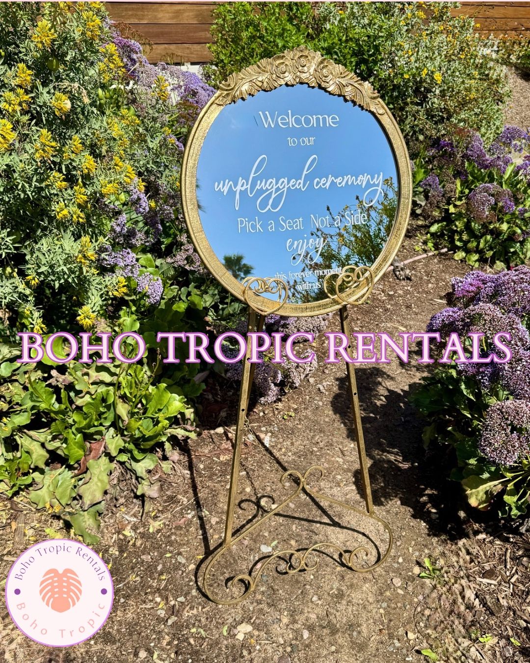 Gold Unplugged Ceremony Wedding Mirror Sign