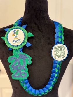 💙💚🎓 Riggs Elementary School Kindergarten Graduation Lei  *READY FOR PICK UP