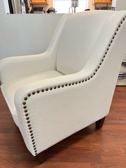 Off-white Fabric Accent Chair