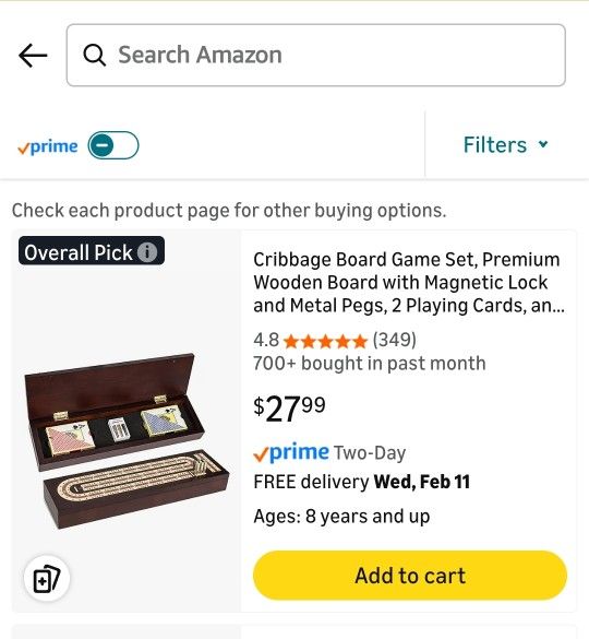 Cribbage Board Game Set