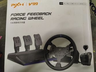 PXN V99 force feedback racing wheel, pedals and gear shifter