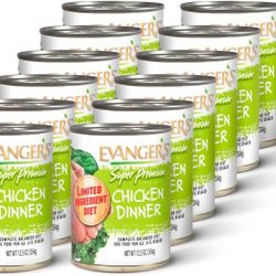 Evanger's, Super Chicken Dinner, 12x12.5oz, Wet Dog Food
