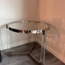 Metal Acrylic Glass Side Table
