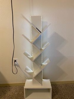 White Tree Bookshelf with LED Lights