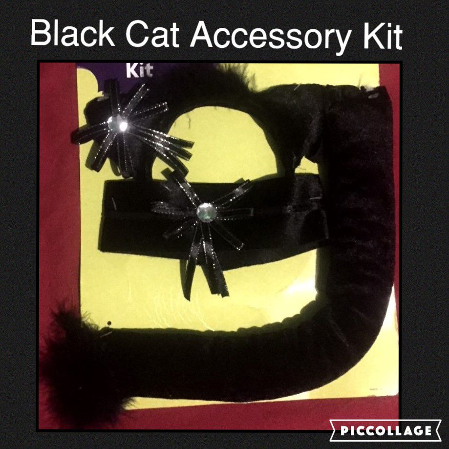 Halloween Black Cat and Cheetah Accessory Kits I have Alot Of Them Headband With Ears, Tail and Choker Price is for Each
