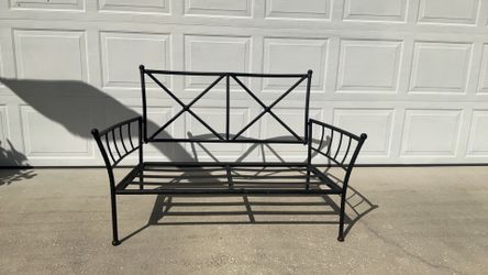 Patio light metal bench