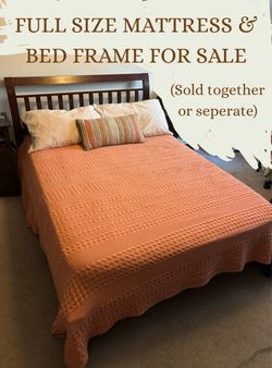 Full Size Mattress & Bed Frame — Less Than 1 Year Old!