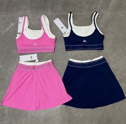Alo Women’s Pink Tennis Skirt Pull-On Elastic Waist Stretch Athleisure