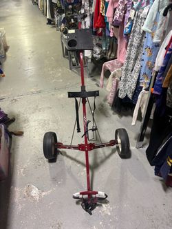 Red 2-Wheel Pull Golf Cart Trolley