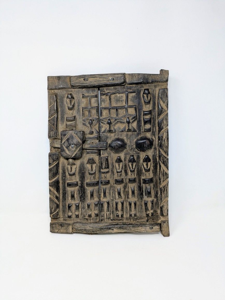 Early 20th Century Hand-Carved African Dogon Granary Door