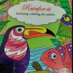 LIKE NEW Rainforest Coloring Book For Kids Adults Art Crafts
