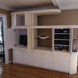 Beautiful Off White Wall Unit Entertainment Center