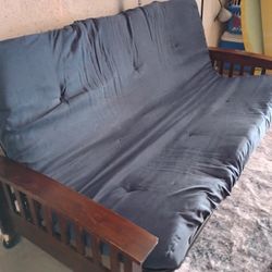 Nice Dark Wood Futon  
