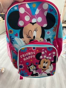Minnie Mouse book bag with lunch box