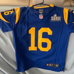 Rams Jersey Goff Super Bowl Edition Small New No Tags Denim Jacket And Medium Gray Baseball Pants