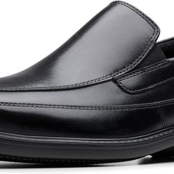 Clarks Cosgrove Free Loafer Black Leather Slip On Comfort Shoe Sz 13 Wide New