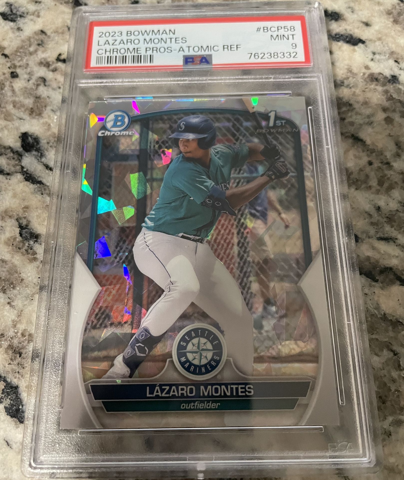 2023 Bowman Chrome Prospects #BCP58 Luzardo Montes Atomic Refractor PSA 9 Mint