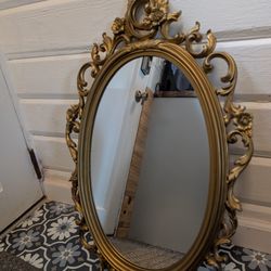 Vintage DART Floral Gold Mirror 