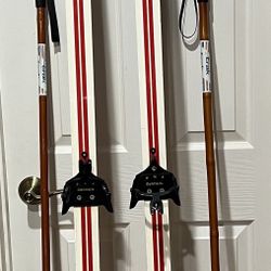 Cross Country Skis 84” Poles 60” Made In France