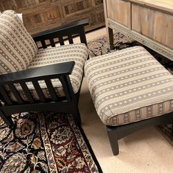 Big Chair and  Ottoman By Ethan Allen 