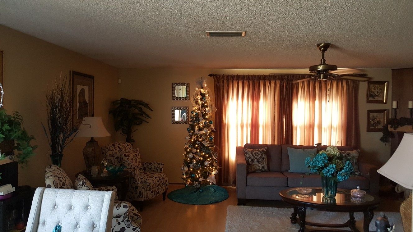 King Size Split Adjustable Bed,Gray Couch, Dresser And Tw Night Stand