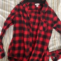 Plaid Girls Shirt Long Sleeve Size 10-12