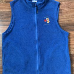 Northern Lifestyles Blue Fleece Full Zip Vest Size L Quebec Canada Leaf Logo