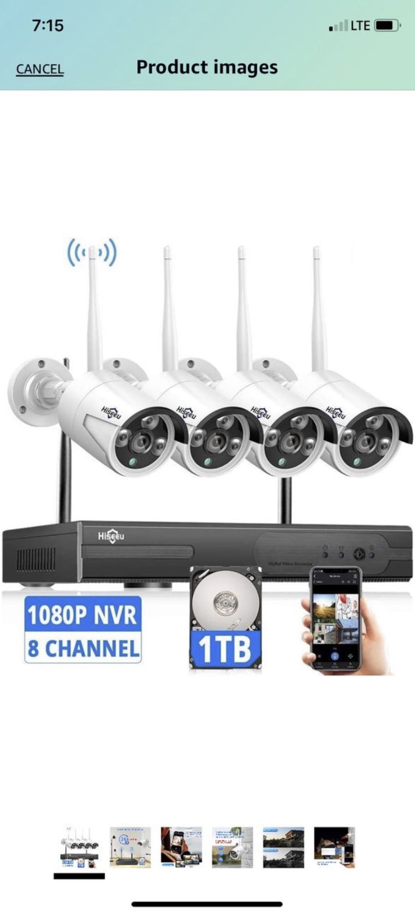 Brand New[Expandable 8CH] Wireless Security Camera System with 1TB Hard Drive with One-Way Audio, 8 Channel NVR 4Pcs 1080P 2.0MP Night Vision WiFi IP