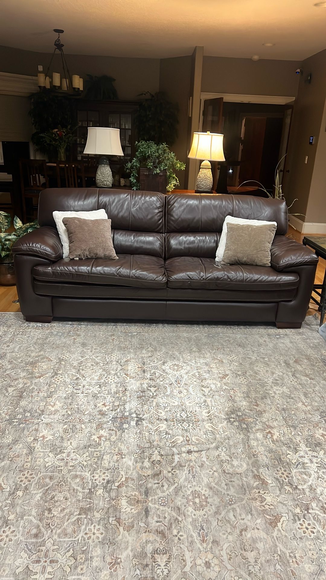 Lay Z Boy Dark Brown Leather Couch