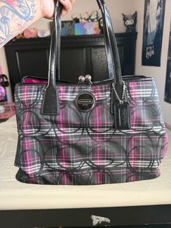 Coach Madison Plaid Purse and Wallet