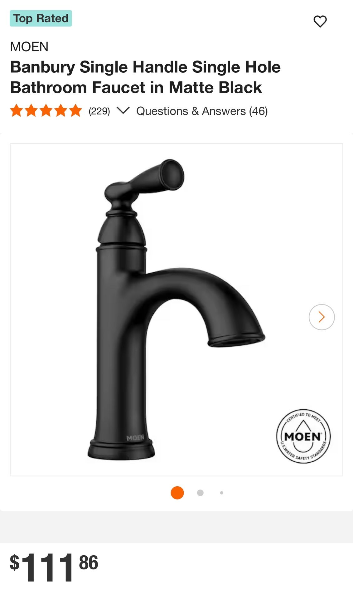 Brand new Moen bathroom faucet