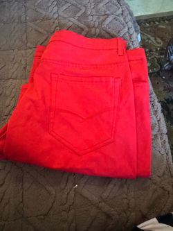 Red men’s jeans