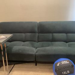 Green Sofa Futon Bed/Table/Medicine Ball