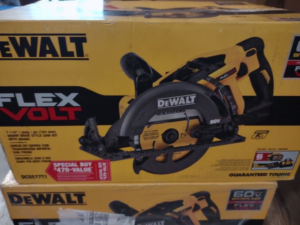 DEWALT DCS577T1 FLEXVOLT 60V MAX 7-1/4" Cordless Worm Drive Circular Saw Kit New