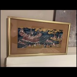 Vintage Japanese Namban artwork