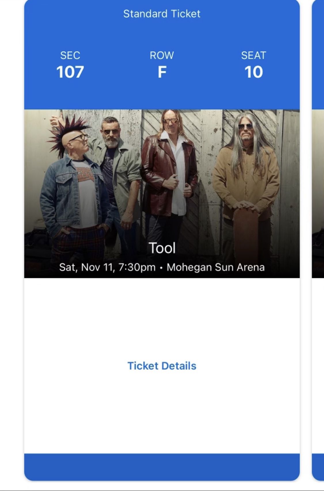 Ticket To Sold Out Tool Concert 