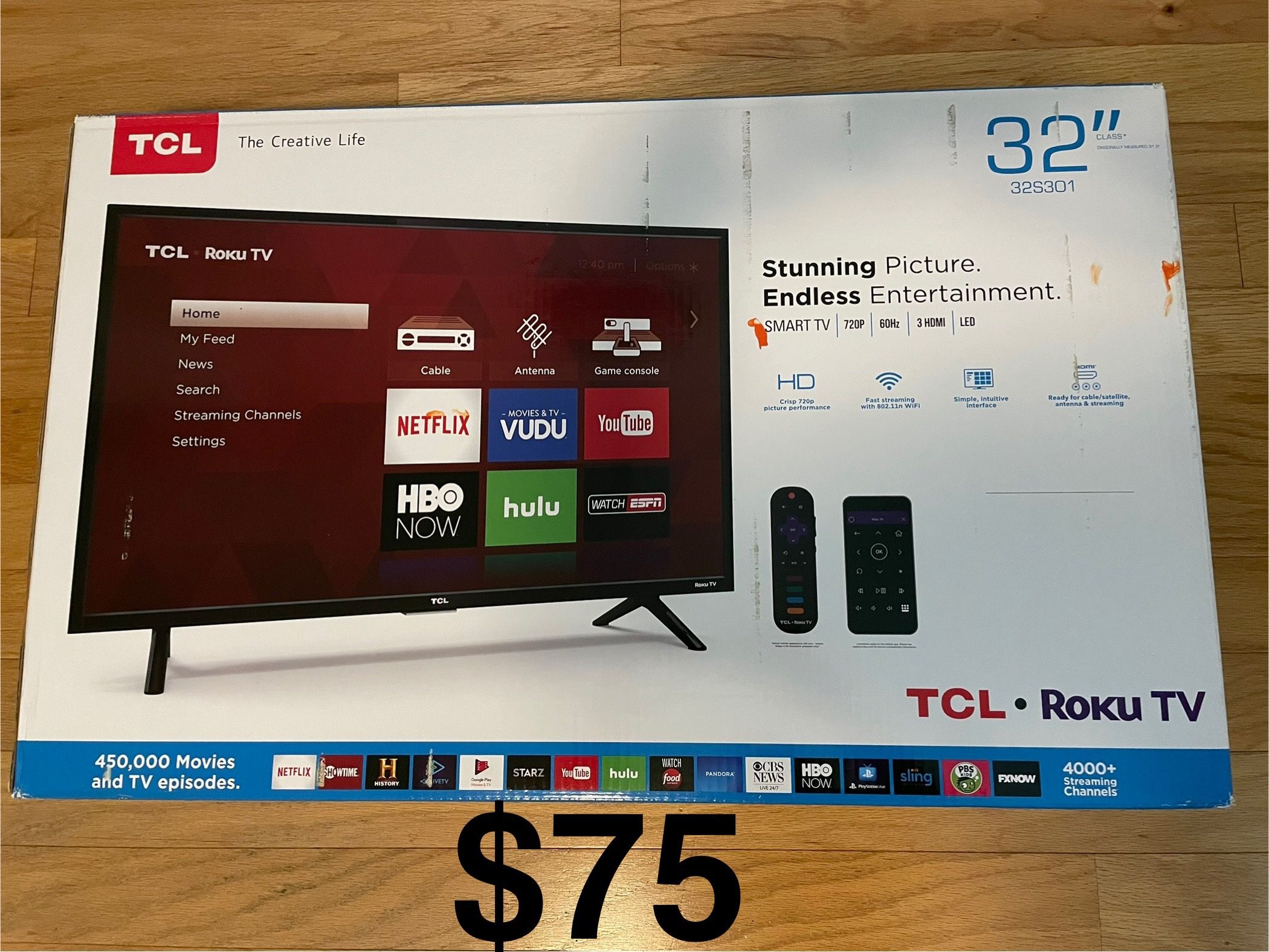 TCL Smart TV 32 Inch Roku 720P Complete with Box. PRICE IS FIRM. CASH ONLY. NO TRADES. For pickup in Carrollwood 