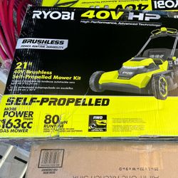 RYOBI 40V HP Brushless 21 in. Cordless Battery Walk Behind Self-Propelled Lawn Mower with (2) 6.0 Ah Batteries and Charger