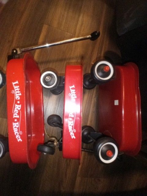 Three Miniature Little Red Wagon