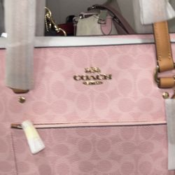 Stationary Tote Powder Pink Coach