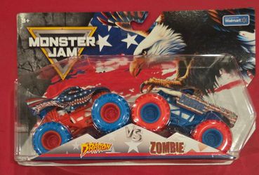 Monster Jam, Stars and Stripes, Dragon vs Zombie ,  2-Pack, Series  02, 1:64 Scale, VHTF