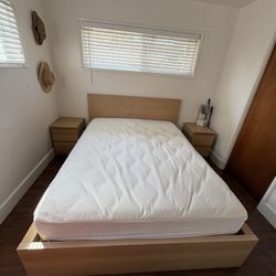 IKEA MALM queen Oak Bed Frame 