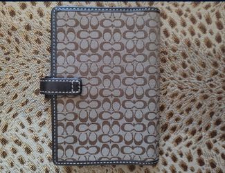 $25 Coach Monogrammed canvas and leather wallet& Note Case