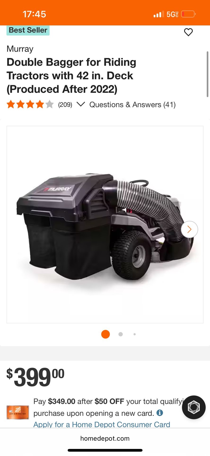 Murray Double Bagger For Riding Tractors