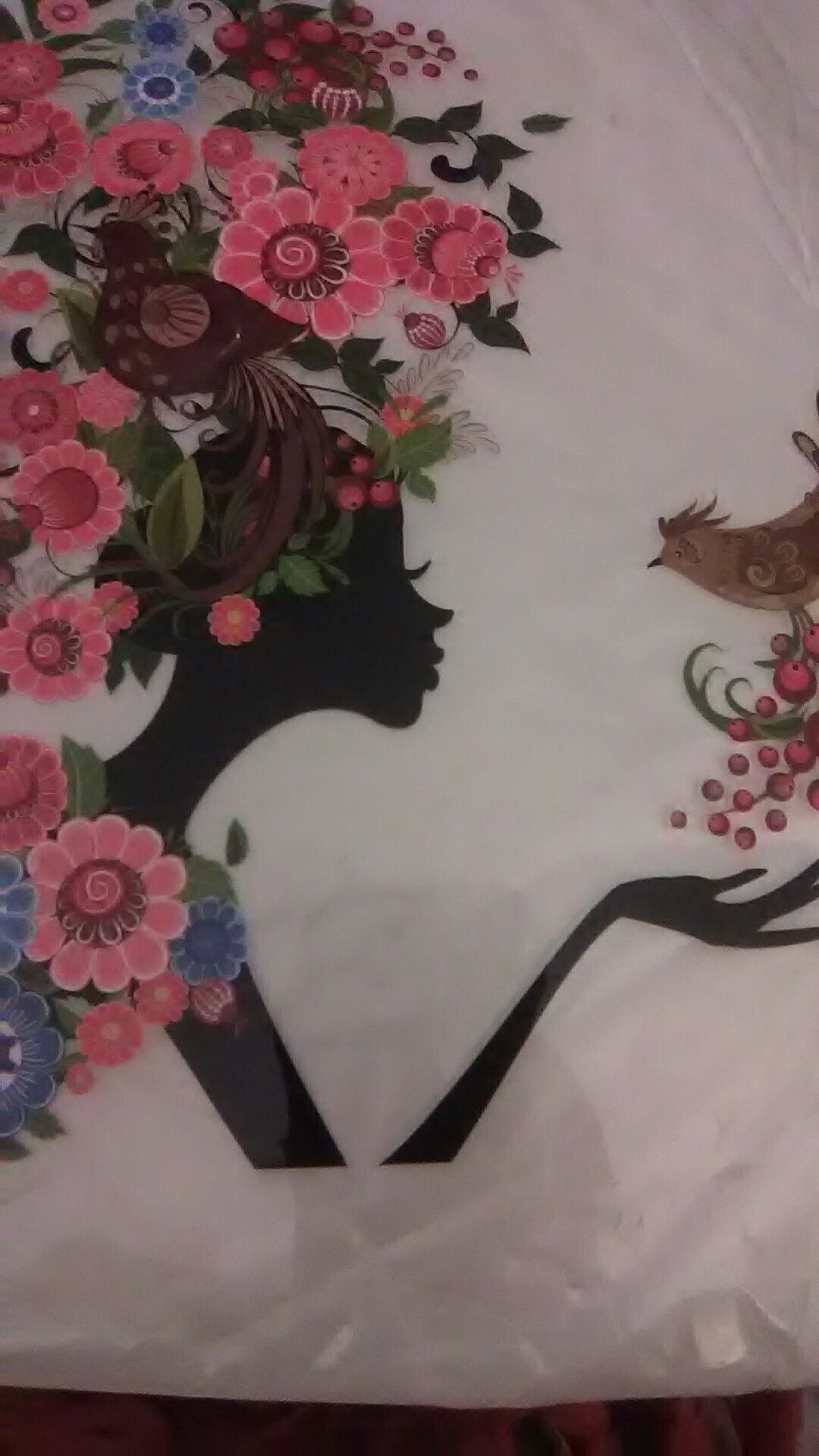 WOMAN WITH FLORAL AFRO HEAT TRANSFER