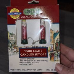 Vintage New 1993 Lemax Dickensvale Battery Operated Candle Yard Lights Retired