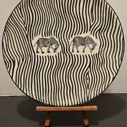 African soapstone decorative display serving plate