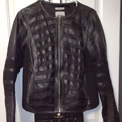 Womens Leather And Mesh Riding Jacket Size Large 